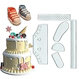 NIWWIN Molde de pastel, herramienta de decoración de pasteles de bricolaje de 6 Pcs, molde de pastel con forma de zapato de fútbol para decoración de hornear, molde de pastel 3D creativo con cortador