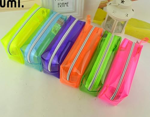 Image of Amazon Brand - Umi Clear Pencil Pouch PVC Large Pencil Case Zippered Waterproof Stationery Pouch for Students Yellow,Pencil Case,Office Supplies (Green)
