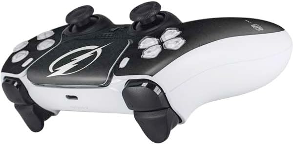 Skinit Decal Gaming Skin Compatible with PS5 Controller (2 Pack) - Officially Licensed NHL Tampa Bay Lightning Black Background Design