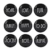 Rae Dunn Decorative Fridge Magnets Cute Glass Magnets for Refrigerator Office Kitchen and Locker Inspirational Home and Family Pack of 9 Black