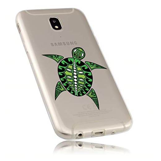 mumbi skal kompatibel med Samsung Galaxy J5 2017 mobiltelefon fodral mobilskal tunn med motiv sköldpadda, transparent