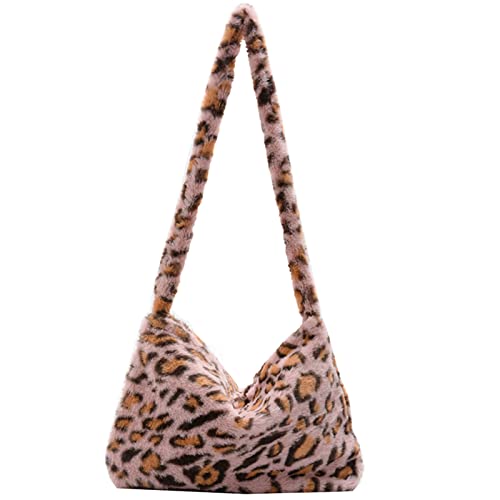 ELIAUK Damen Plüschtasche, Plüsch-Umhängetasche mit Reißverschluss Cover