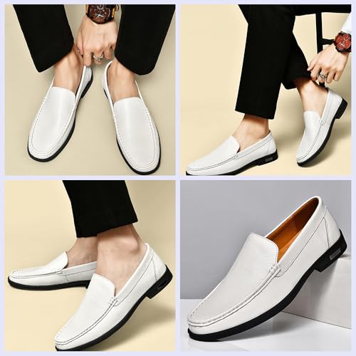 Stylish Men's Genuine Leather Slip-On Loafers, Comfortable Breathable Flats for Work, Driving, Office & Casual Wear - Soft Sole, Round Toe, Low Heel, Luxury Design3
