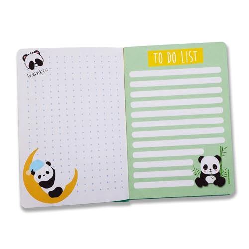 Image of COI Cute Panda Diary - 192 Pages Hardcover Notebook for Kids, Girls & Teens | Panda Happy Bamboo Design | Personal Journal for Writing, School, Gifts