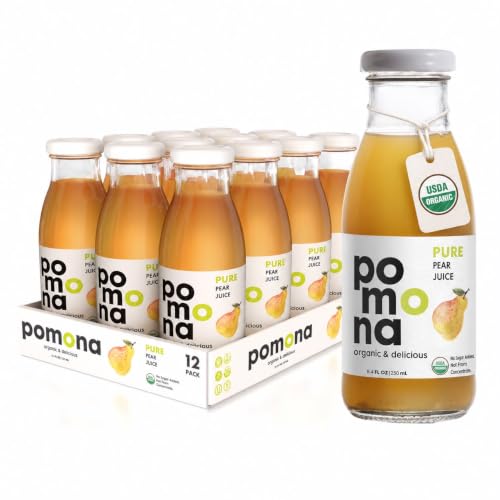 Pomona Organic Pure Pear Juice, No Sugar Added, 12-pack