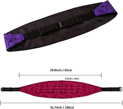Image of Alizeal Mens Paisley Adjustable Bow Tie Set | Pre-tied Cummerbund Pocket Square Perfect for Weddings Business Formal Events
