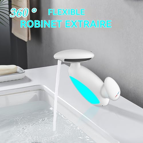 Mitigeur moderne à bec pivotant 360 et douchette multifonction pour évier