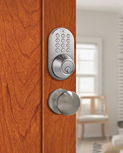 Milocks Dfk-02Sn Electronic Touchpad Entry Keyless Deadbolt And Passage Knob Combo, Satin Nickel #TOP5