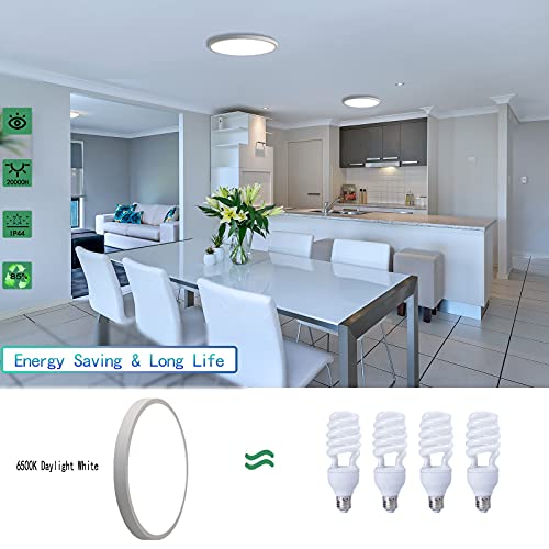 Threebro Ceiling Light 9 Inch 24W Flush Mount Led Ceiling Lights,Modern Round Ultra Thin Ceiling Lamp Surface Mount For Living Room Bedroom Kitchen Basement Lighting Fixture, 6500K Daylight White #TOP4