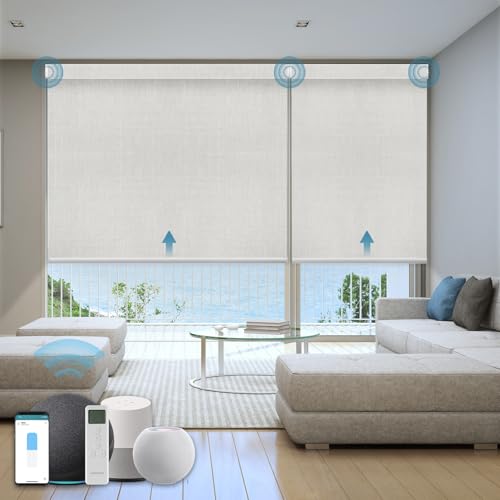 Motorized Blackout Smart Window Blinds with Solar Charging