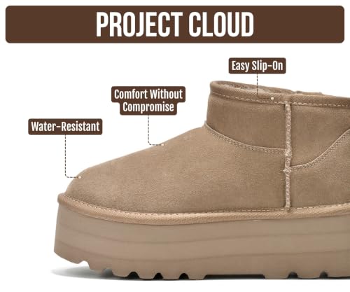 Image of Project Cloud 100% Genuine Leather Platform Ankle Boots for Women