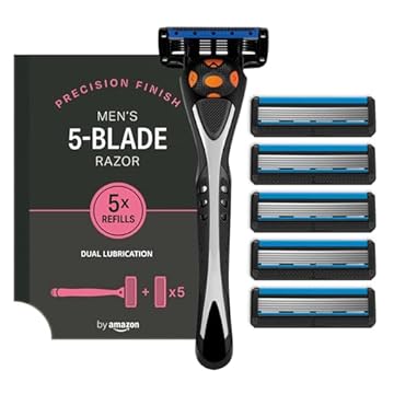 by Amazon Rasoio da uomo a 5 lame + 6 ricariche