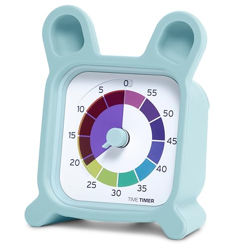 Time Timer Capa protetora MOD com coelhinho – Estojo animal com temporizador arco-íris – Contagem regressiva visual de 60 minutos de tamanho individual para TDAH, autismo, crianças, estudantes e