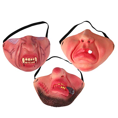 Vosarea 3 PeÃ§as MÃ¡scara Meia Face de Halloween MÃ¡scara de LÃ¡tex de Halloween Assustador MÃ¡scara