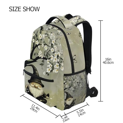 Classic Backpack (Fairy Gnome) for Travel Work, Large Storage Water Resistant Padded Strap M4