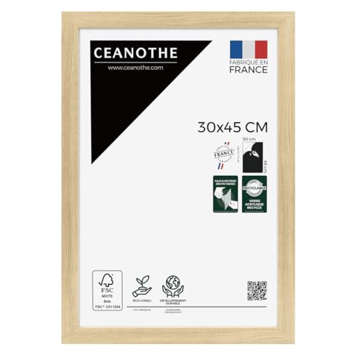 Ceanothe Cadre Photo 30x45 cm en Bois Brut Convient au de la Collection Design Eternel Verre acrylique Incassable - Fabriqué en France
