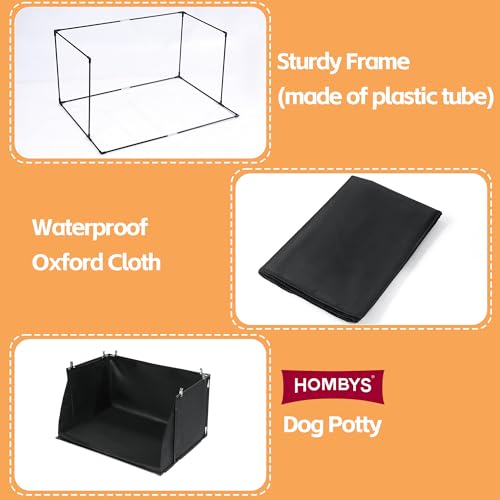 HOMBYS Dog Pee Pad Holder with High Walls, No-Spill Indoor Potty for Large Dogs, Foldable Puppy Litter Box, Patent Pending (33.8" L x 28" W x 17.7" H) - Image 4