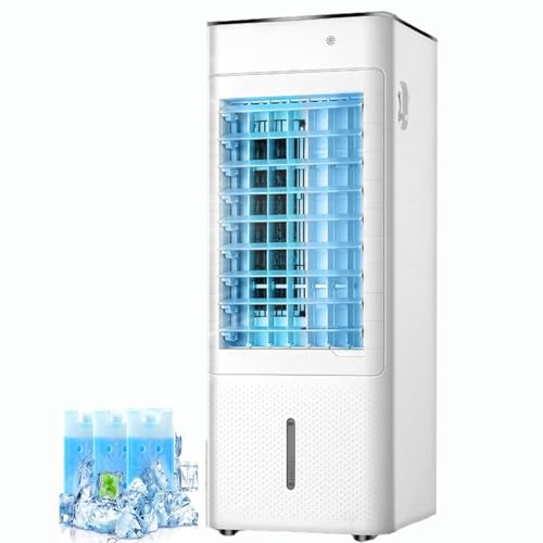 Portable Air Conditioner Heater Cooler Humidifier Combo, 12H Timer 3 Speeds 120° Oscillation, No Hose Needed for Home Office