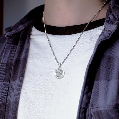 PicturesOnGold.com Saint Michael Religious Medal - 2/3 Inch Size of Dime, Solid 14K Yellow Gold3