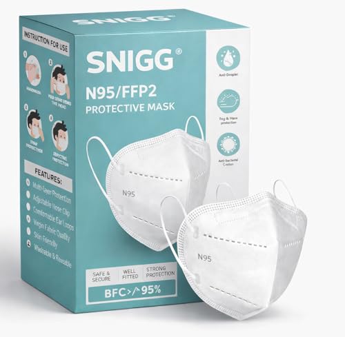Image of (Pack of 15(White) Premium N95 Mask For Men and Women with Mask Adjuster - Washable - Reusable - Pollution - Protection - Advanced Filtration