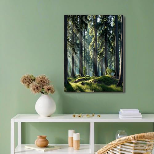 Affiches murale vert foncé grand format 50x70cm tableau nature forêt décoration salon