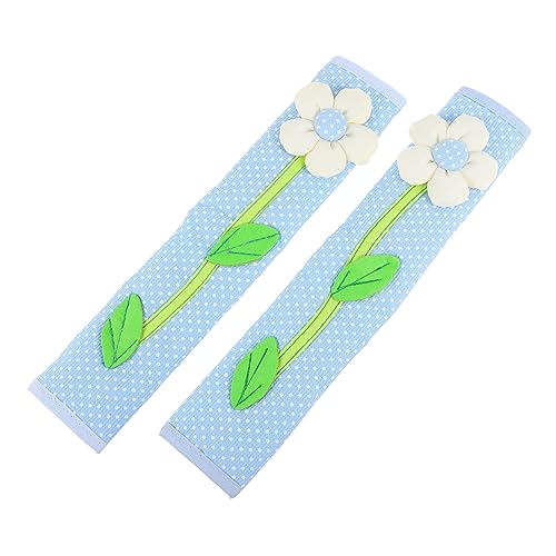 Angoily 2 Piezas Guantes Para Nevera Refrigerador Puerta Empuñadura Congelador Neveras Cubierta Del Mango Del Horno De Cocina Cubierta Del Mango Del Aparato Tela Azul