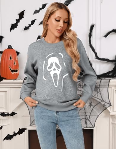 Womens USA Sweatshirt, Long Sleeve Crewneck Pullover with American Flag & Stripes Star Print - Casual Top