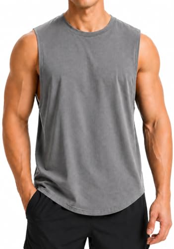Débardeur d'entraînement homme sans manches coton anti-transpiration musculation