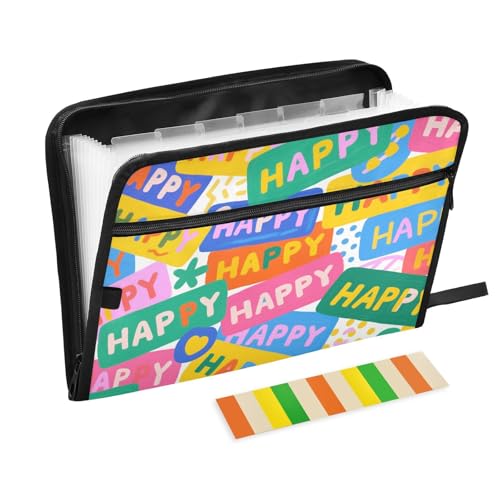 Carpeta organizadora de archivos A4 con cremallera y 13 bolsillos de colores para oficina