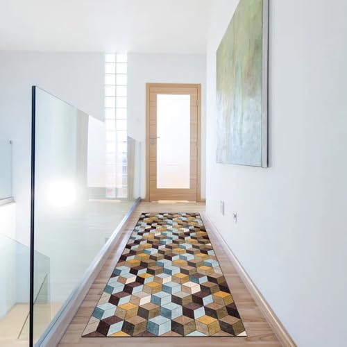 Alfombra de pasillo multicolor de 70x350 cm lavable 6