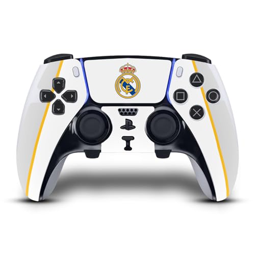 Head Case Designs Officially Licensed Real Madrid CF White Badge Vinyl Sticker Gaming Skin Decal Cover Compatible With Sony PlayStation 5 PS5 DualSense Edge Controller