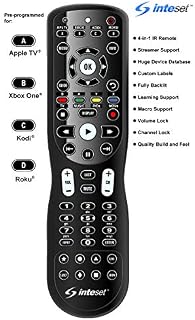 Inteset 4-in-1 Universal Backlit IR Learning Remote for use with Apple TV, Xbox