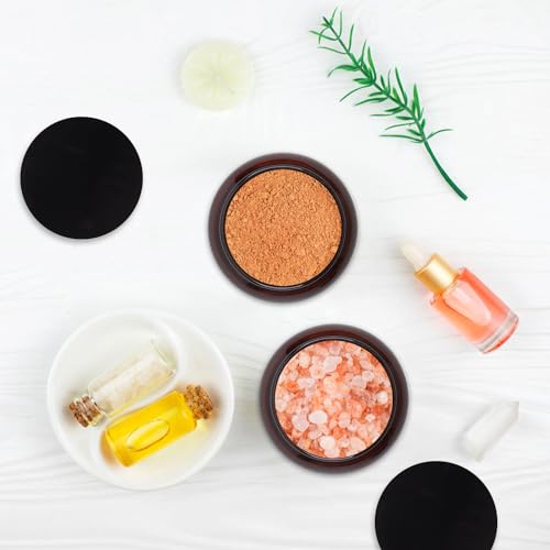 Amber Plastic Jars with Lids, 16 Pack 8 Oz Empty Containers - Refillable Body Scrub Jars, Round Low Profile Containers for Lotions, Body Butter, Sugar Scrub, Cream4