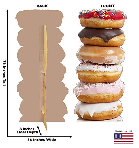 Image of Cardboard People Doughnut Stack Life Size Cardboard Cutout Standup