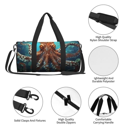 Travel Duffel Bag Lightweight Carry On Weekender Overnight Bags Cool big Octopus Sports Tote Gym Backpack with Adjustable Strap Hospital Bags Foldable Luggage Bag for Women Men4