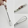 Verdental 4 Pieces 7 Inches Small Stainless Steel Whisks with Flower Shape Ceramic Handle Tiny Balloon Whisk Stirring Mixing and Egg Beater