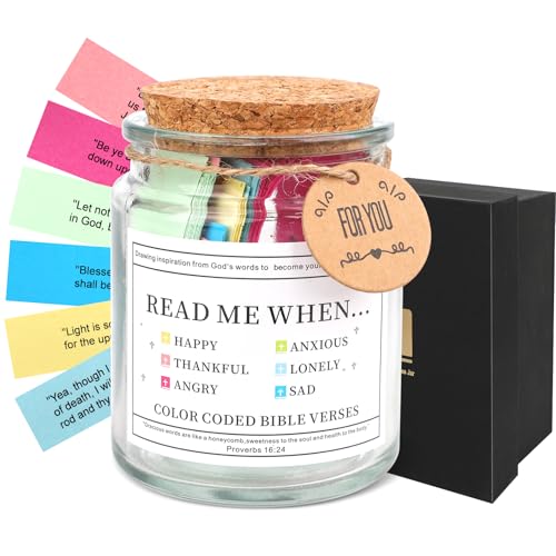 Bible Verse Jar, The Hope Jar Read Me When Bible Vers, Prayer Cards Scripture Jar, Religious Gift for Personal Growth, Self Care Gift, Christian Gifts for Women Men Teen