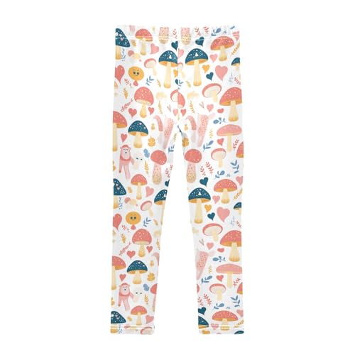 KLL Seamless Design Safari Mushroom Toddler Girls Athletic Leggings Comfortable High Waisted Dance Pants Running2