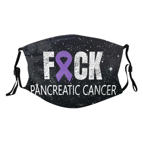 Fuck Pancreatic Cancer Purple Ribbon Adult Dust Mask Adjustable Dust Face with 2 Filter80
