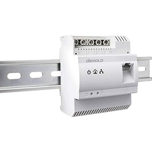 devolo Powerline Adapter, dLAN 1200+ DINrail WiFi ac Starter Kit -bis 1.200 Mbit/s, Hutschienen Adapter, WLAN Steckdose, 2x Gigabit LAN Anschluss, wei&szlig;