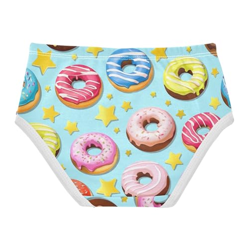 Pattern Girls Underwear Toddler 2t Cotton Panties for Girl Colorful Donuts Stars Light Blue Briefs Girls Undies2