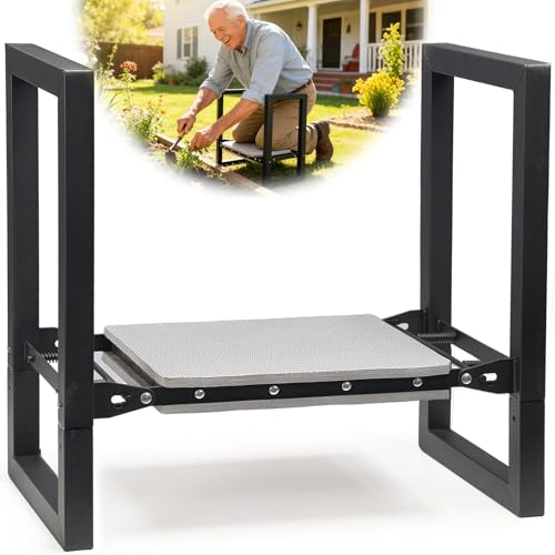 Image of Garden Kneeler and Seat Heavy Duty - 12.7 inch Wide Garden Kneeling Bench Stool with Handles, Folding Knee Seat Chair Gardening Gifts for Seniors Women Men Gardeners Pain-Free Weeding Planting