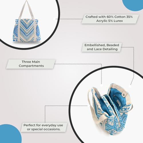Image of Boho Girl Spacious and Stylish Handbag with Button Closure | Made of Cotton Material | For Daily and Office Use | Ladies Handbag Purse For Daily & Office Use | Double Shoulder Straps