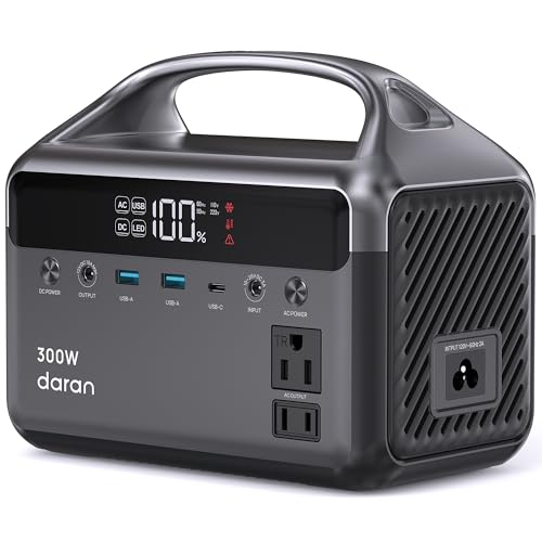 DaranEner Portable Power Station, 300W (Surge 600W) 192Wh(60,000mAh) Power Bank with 110V AC Outlet,...