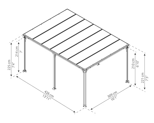 Pavillon Metall Palram Milano 4300 Gartenpavillon