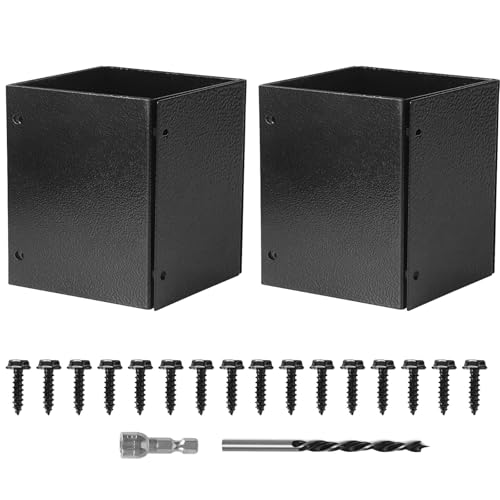 Tressify Two Weather-Resistant Mailbox Post Protectors, Iron Covers For 3.3 To 6 In Square Bases, Installation Tools Included