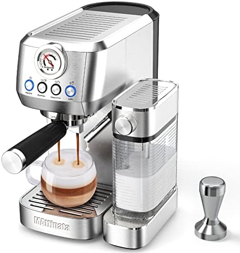 MAttinata Cappuccino, Latte and Espresso Machine, 20 Bar Stainless Steel Cappuccino Espresso Maker with Automatic Milk Frothing System, Gifts for Mom, Dad, Coffee Lovers