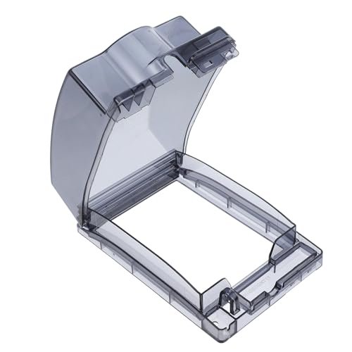 BIUDECO Cubierta Protectora para Interruptor de Luz 86 Tipo Caja Eléctrica Adhesiva Ampliada y Elevada Tapa de Salida Negra para Baño y Exteriores Protección contra Salpicaduras y