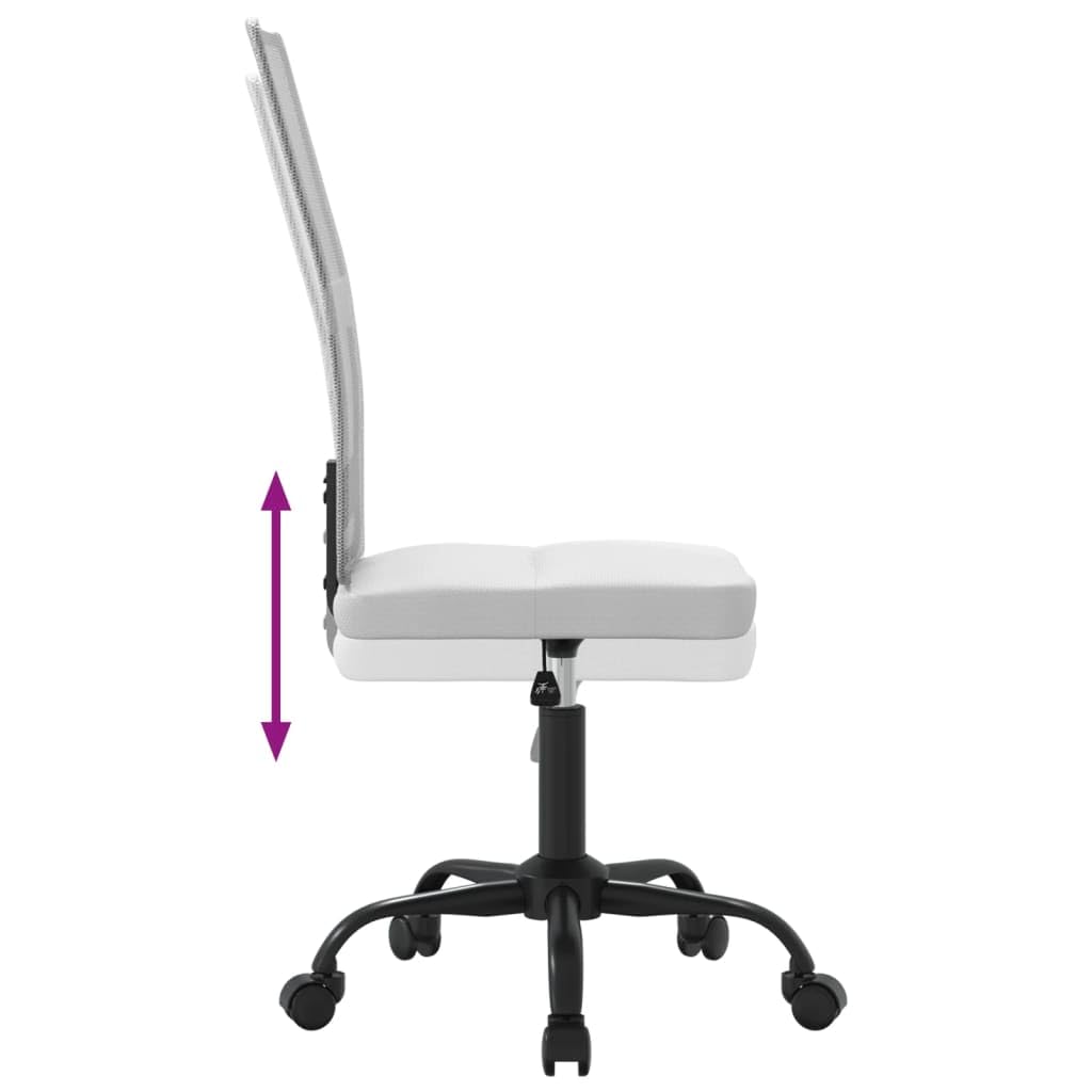 Chaise de bureau réglable en hauteur - Chaise pivotante en maille blanche avec dos en maille respirante - Charge maximale : 110 kg - Confortable pour le bureau à domicile et les jeux