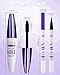 Purple Mascara & Liquid Eyeliner Set,5D Waterproof Silk Fiber Colored Mascara Volume and Length,Longlasting Smudgeproof Color Eye Liner Pen,Christmas Colorful Eye Makeup Gift Kit for Women Girl-05